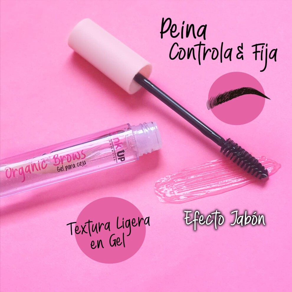 PINK up Organic Brows| Eyebrow Gel | Brow Gel| Clear Mascara | Transpa