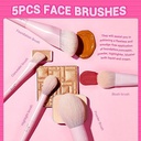 Jessup Pink Makeup Brushes Set 14Pcs Make up Brushes Premium Vegan Fou